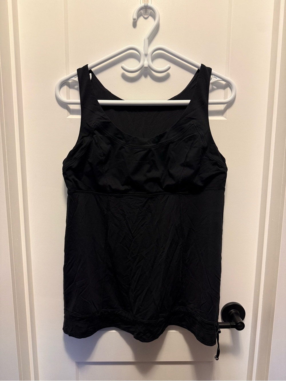 lululemon athletica Black Scoop Neck Tank with drawstring hem